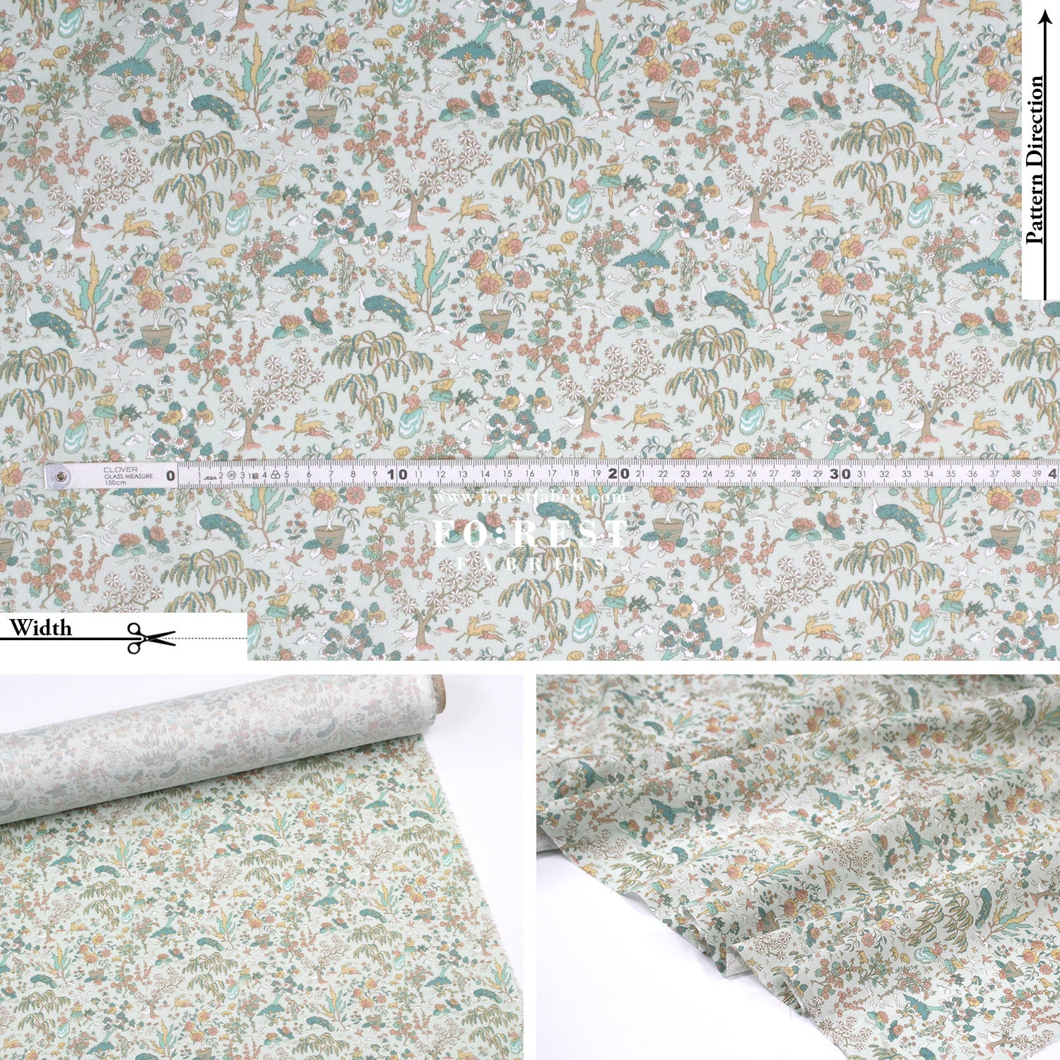 Liberty of London (Cotton Tana Lawn Fabric) - Liddel Garden - FO:REST Fabric 布恩堂Liberty fabrictana lawnjapanese fabricykk zipper