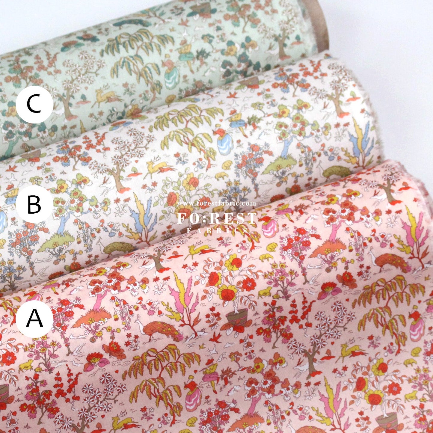 Liberty of London (Cotton Tana Lawn Fabric) - Liddel Garden - FO:REST Fabric 布恩堂Liberty fabrictana lawnjapanese fabricykk zipper