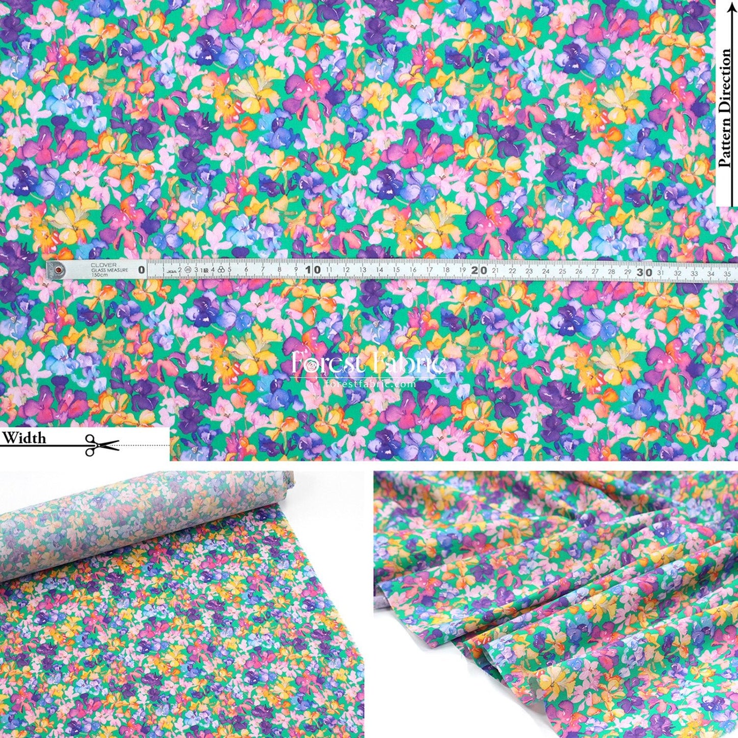Liberty of London (Cotton Tana Lawn Fabric) - Lily Jane - FO:REST Fabric 布恩堂Liberty fabrictana lawnjapanese fabricykk zipper