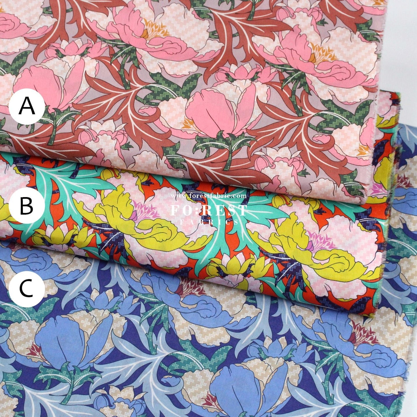 Liberty of London (Cotton Tana Lawn Fabric) - Lindsay Legacy - FO:REST Fabric 布恩堂Liberty fabrictana lawnjapanese fabricykk zipper