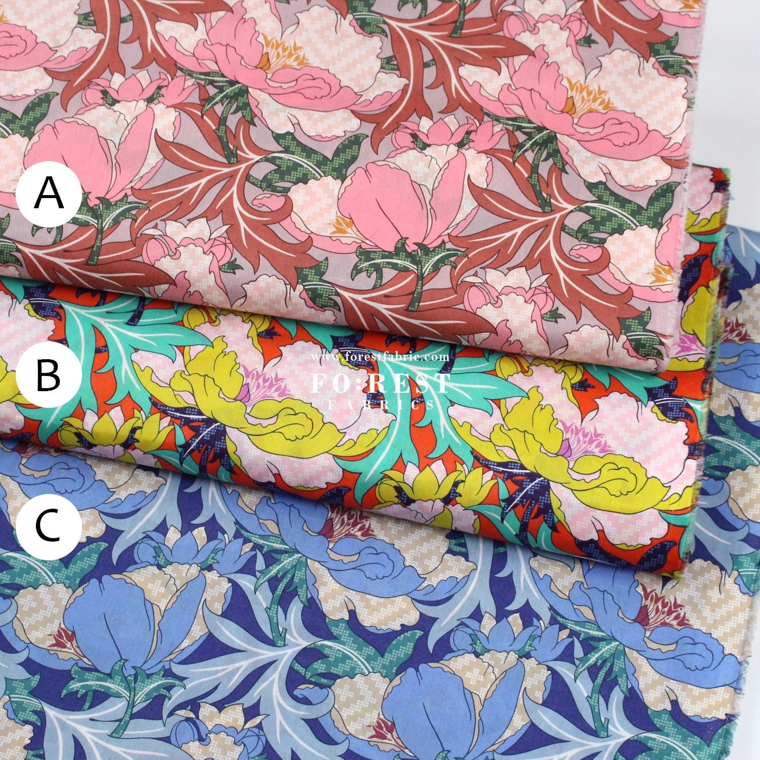Liberty of London (Cotton Tana Lawn Fabric) - Lindsay Legacy - FO:REST Fabric 布恩堂Liberty fabrictana lawnjapanese fabricykk zipper