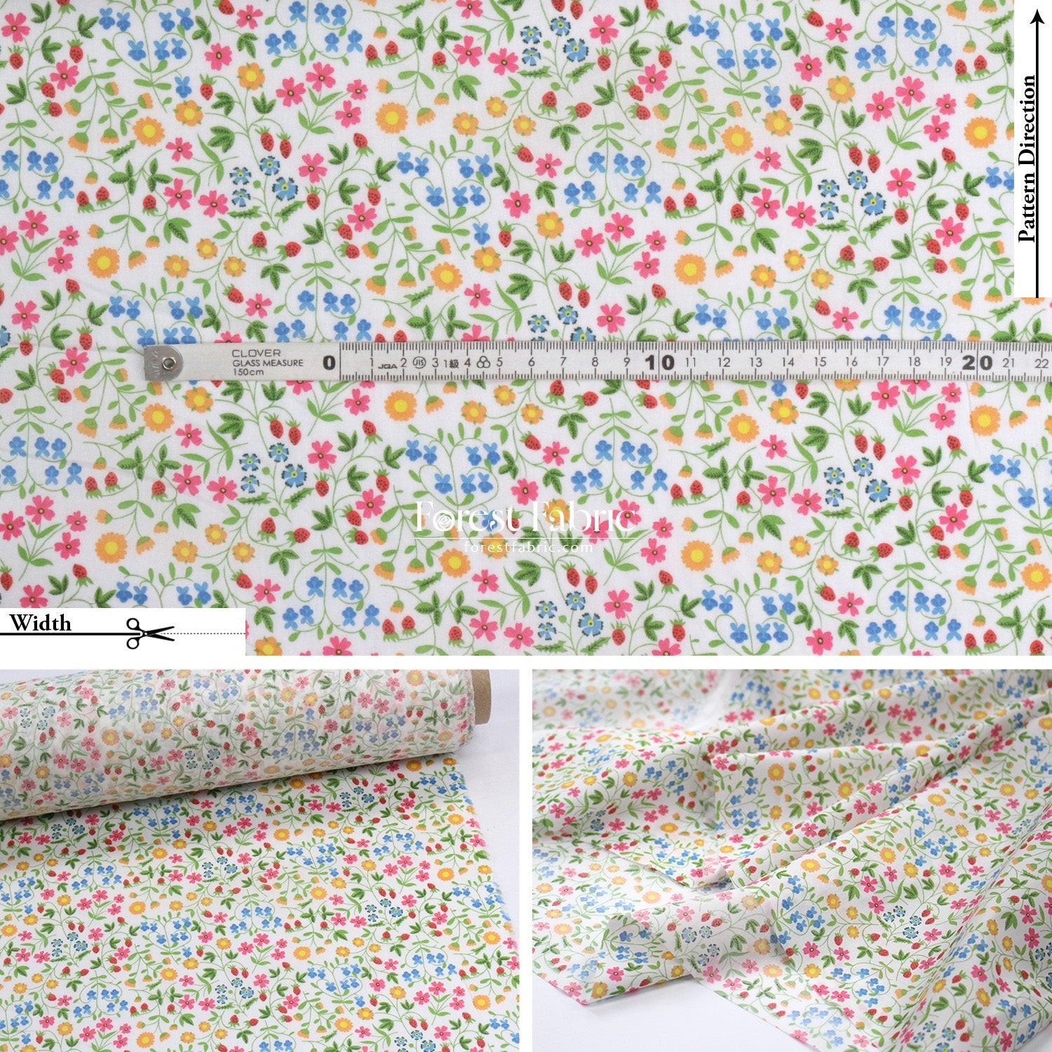 Liberty of London (Cotton Tana Lawn Fabric) - Little Mirabelle A - FO:REST Fabric 布恩堂Liberty fabrictana lawnjapanese fabricykk zipper