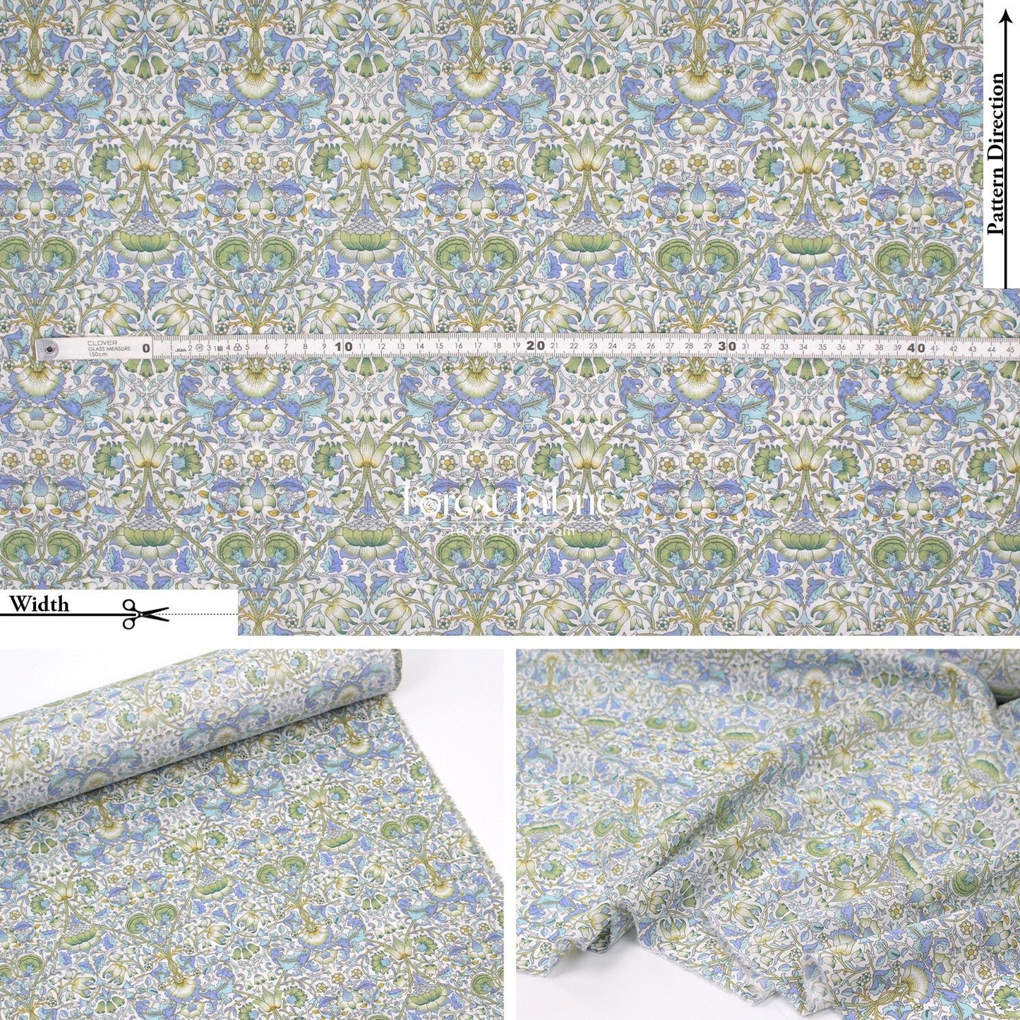 Liberty of London (Cotton Tana Lawn Fabric) - LODDEN G - FO:REST Fabric 布恩堂Liberty fabrictana lawnjapanese fabricykk zipper