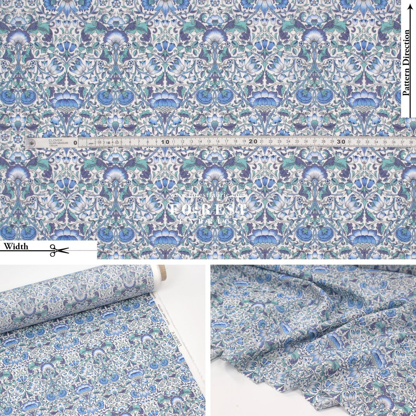 Liberty of London (Cotton Tana Lawn Fabric) - LODDEN G - FO:REST Fabric 布恩堂Liberty fabrictana lawnjapanese fabricykk zipper