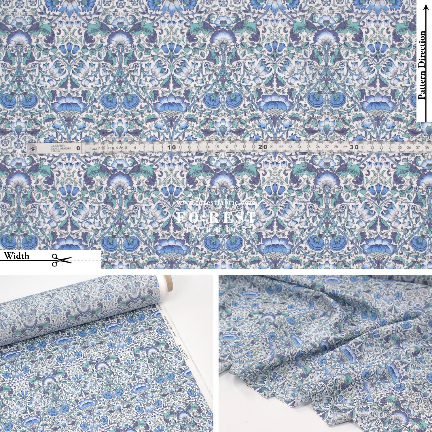 Liberty of London (Cotton Tana Lawn Fabric) - LODDEN G - FO:REST Fabric 布恩堂Liberty fabrictana lawnjapanese fabricykk zipper