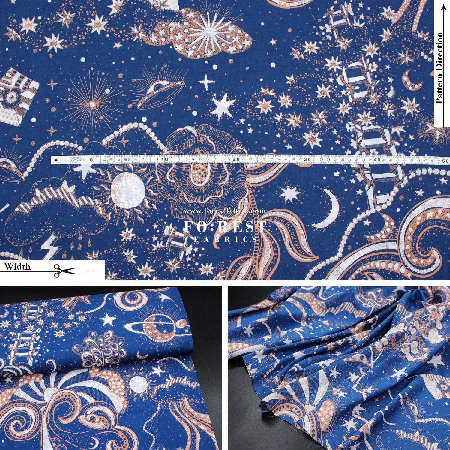 Liberty of London (Cotton Tana Lawn Fabric) - Louis universe - FO:REST Fabric 布恩堂Liberty fabrictana lawnjapanese fabricykk zipper