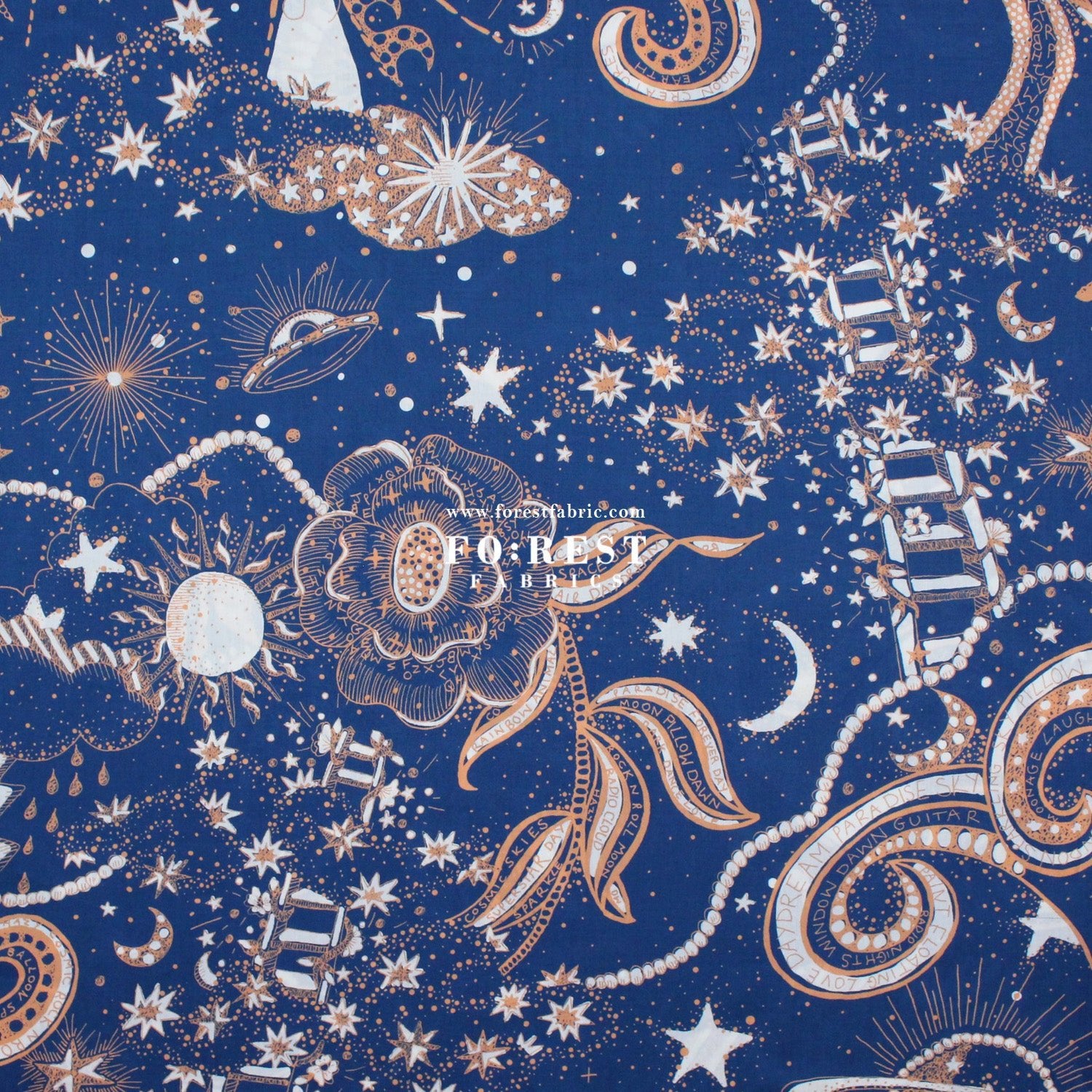 Liberty of London (Cotton Tana Lawn Fabric) - Louis universe - FO:REST Fabric 布恩堂Liberty fabrictana lawnjapanese fabricykk zipper