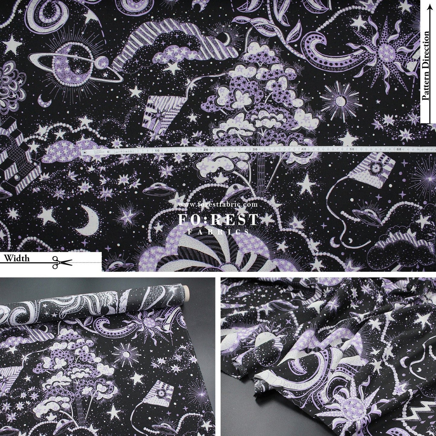 Liberty of London (Cotton Tana Lawn Fabric) - Louis universe - FO:REST Fabric 布恩堂Liberty fabrictana lawnjapanese fabricykk zipper