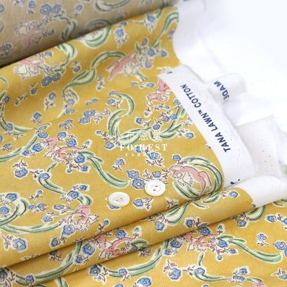 Liberty of London (Cotton Tana Lawn Fabric) - Love Grandmalyn Mustard - FO:REST Fabric 布恩堂Liberty fabrictana lawnjapanese fabricykk zipper