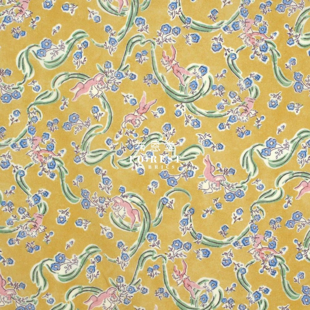 Liberty of London (Cotton Tana Lawn Fabric) - Love Grandmalyn Mustard - FO:REST Fabric 布恩堂Liberty fabrictana lawnjapanese fabricykk zipper