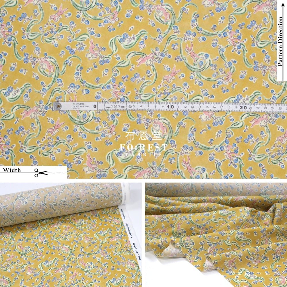Liberty of London (Cotton Tana Lawn Fabric) - Love Grandmalyn Mustard - FO:REST Fabric 布恩堂Liberty fabrictana lawnjapanese fabricykk zipper