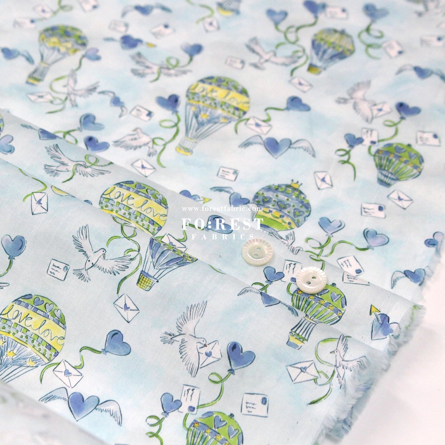 Liberty of London (Cotton Tana Lawn Fabric) - Love in the Air A - FO:REST Fabric 布恩堂Liberty fabrictana lawnjapanese fabricykk zipper