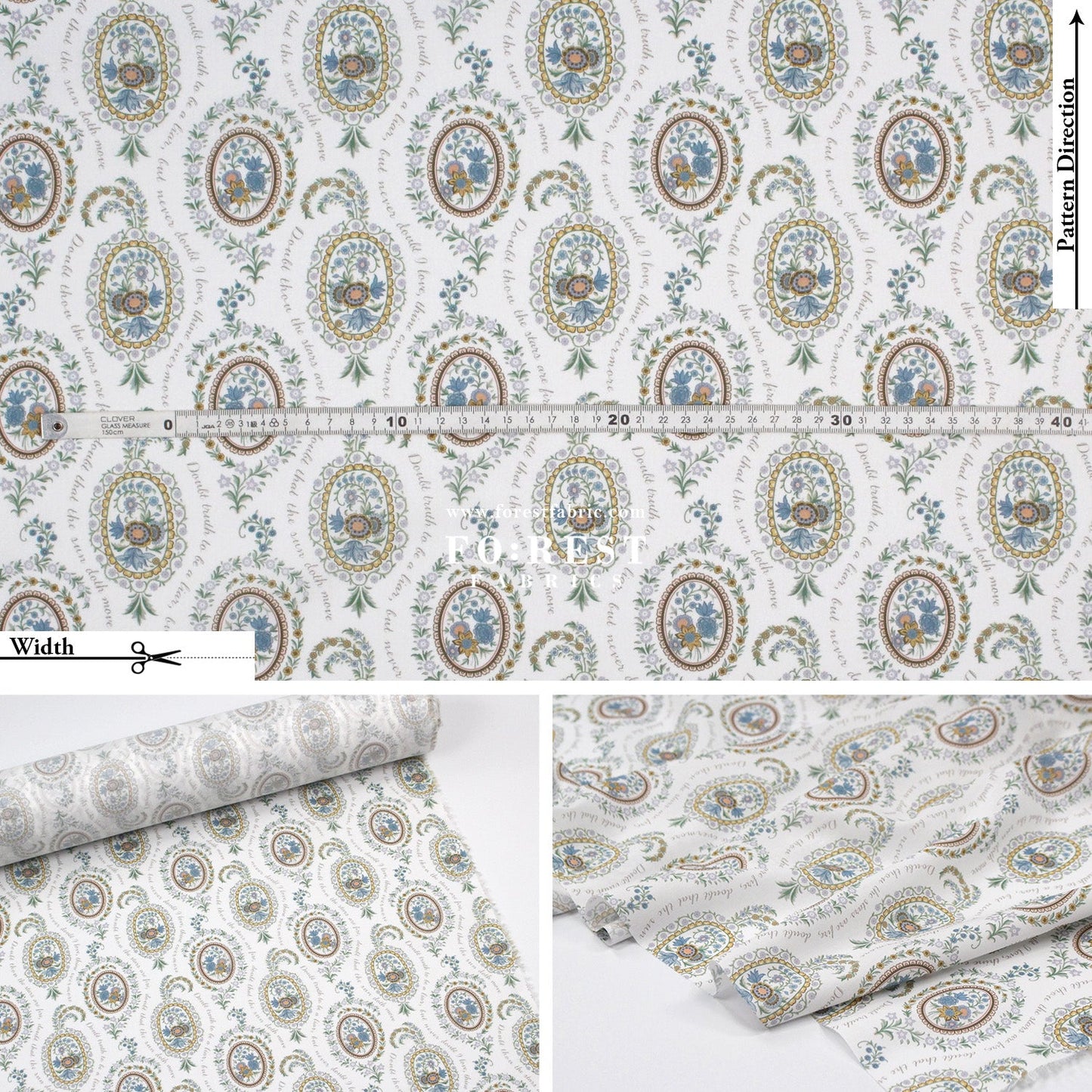 Liberty of London (Cotton Tana Lawn Fabric) - Love Poem - FO:REST Fabric 布恩堂Liberty fabrictana lawnjapanese fabricykk zipper