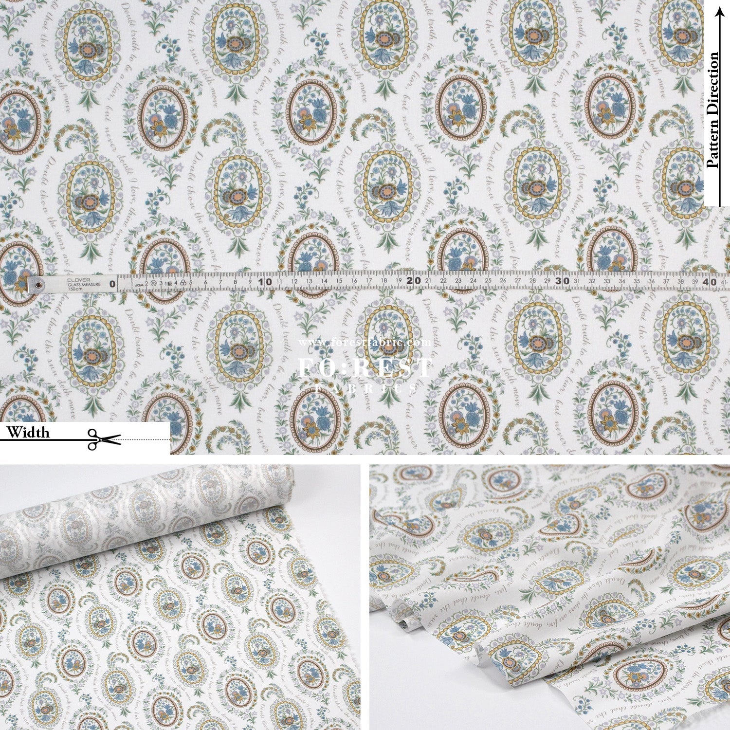 Liberty of London (Cotton Tana Lawn Fabric) - Love Poem - FO:REST Fabric 布恩堂Liberty fabrictana lawnjapanese fabricykk zipper