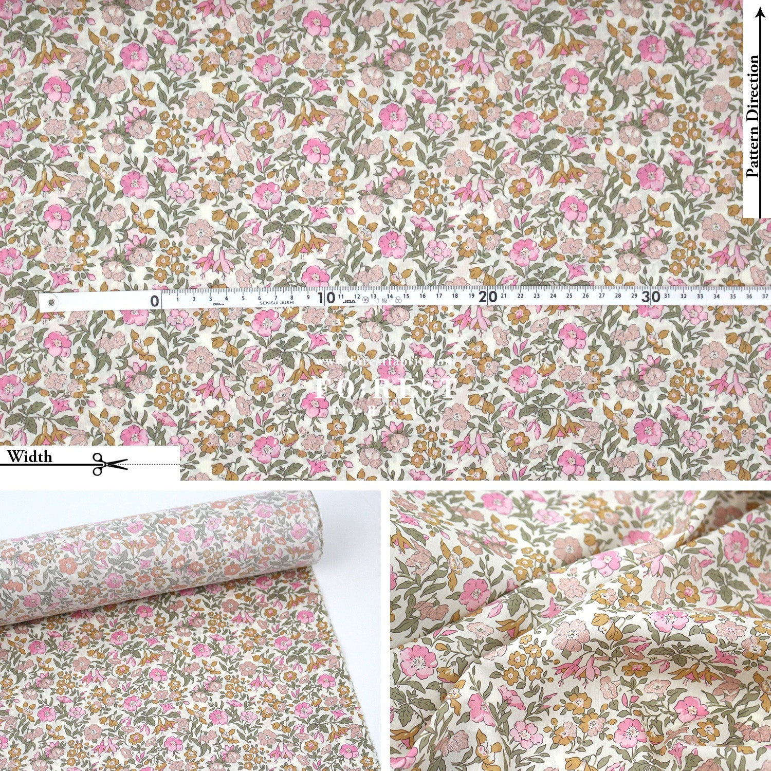 Liberty of London (Cotton Tana Lawn Fabric) - Mamie - FO:REST Fabric 布恩堂Liberty fabrictana lawnjapanese fabricykk zipper