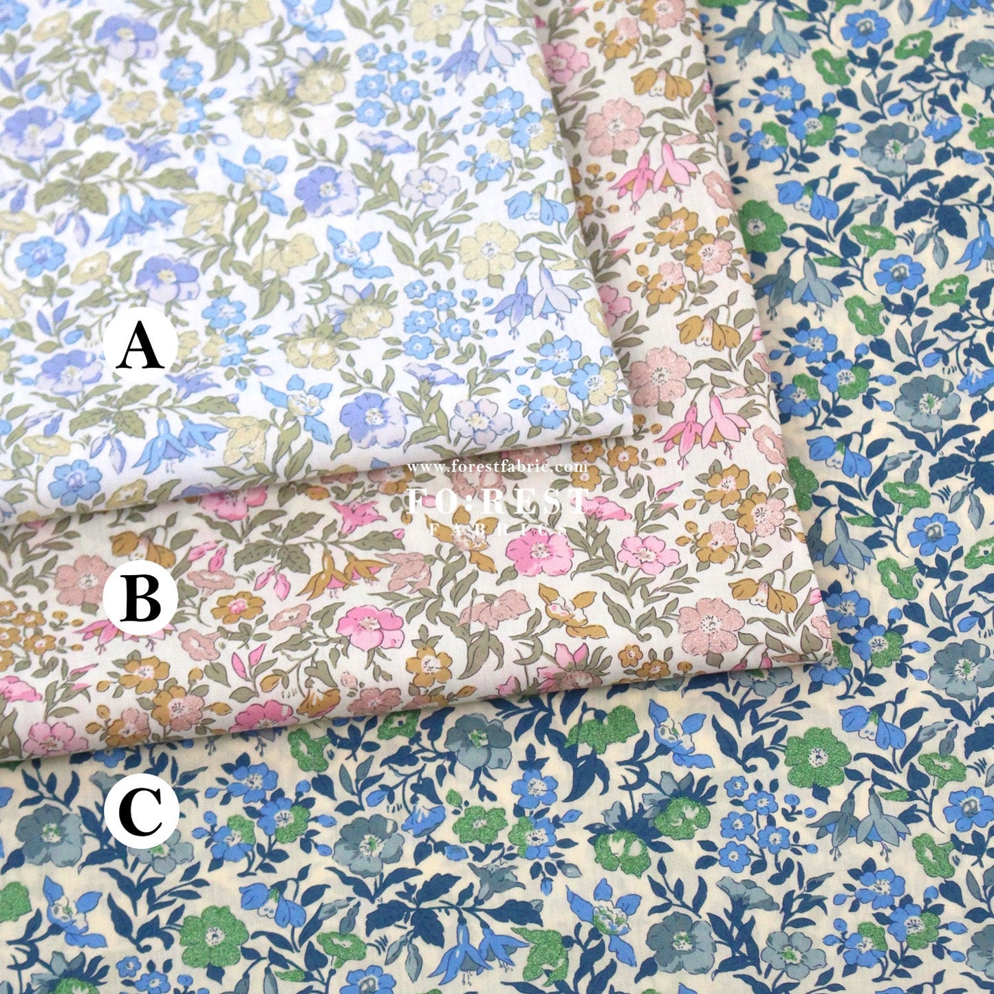Liberty of London (Cotton Tana Lawn Fabric) - Mamie - FO:REST Fabric 布恩堂Liberty fabrictana lawnjapanese fabricykk zipper
