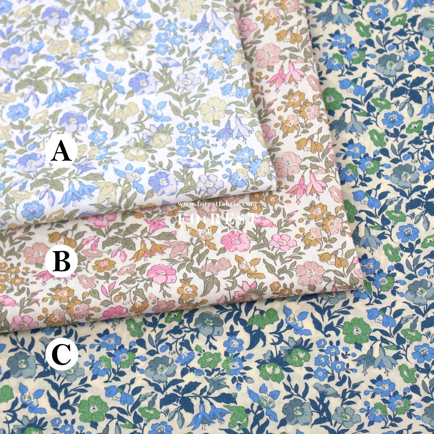 Liberty of London (Cotton Tana Lawn Fabric) - Mamie - FO:REST Fabric 布恩堂Liberty fabrictana lawnjapanese fabricykk zipper