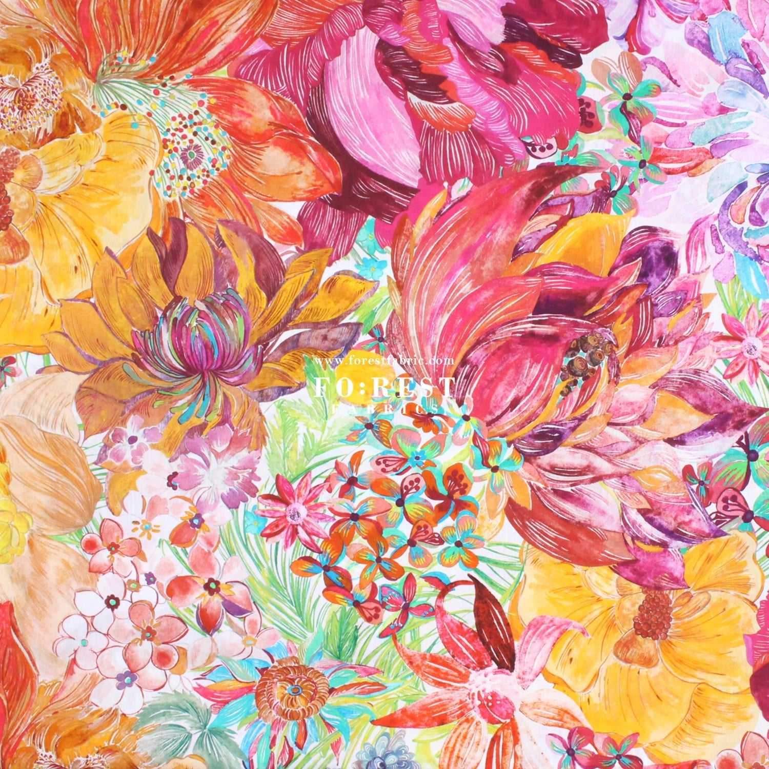 Liberty of London (Cotton Tana Lawn Fabric) - Marina Seaflower A - FO:REST Fabric 布恩堂Liberty fabrictana lawnjapanese fabricykk zipper