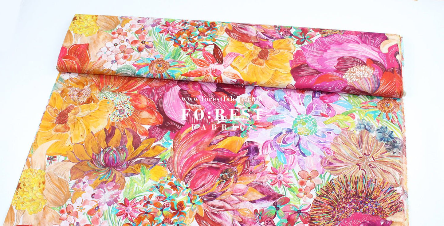 Liberty of London (Cotton Tana Lawn Fabric) - Marina Seaflower A - FO:REST Fabric 布恩堂Liberty fabrictana lawnjapanese fabricykk zipper
