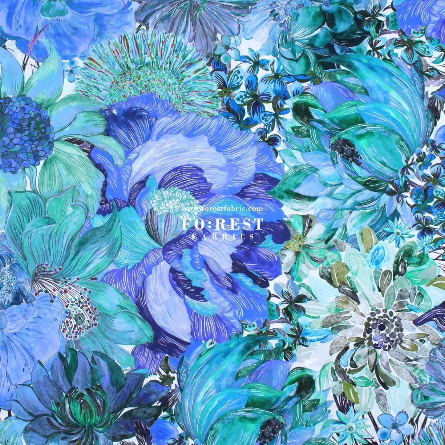 Liberty of London (Cotton Tana Lawn Fabric) - Marina Seaflower D - FO:REST Fabric 布恩堂Liberty fabrictana lawnjapanese fabricykk zipper