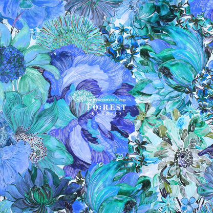 Liberty of London (Cotton Tana Lawn Fabric) - Marina Seaflower D - FO:REST Fabric 布恩堂Liberty fabrictana lawnjapanese fabricykk zipper