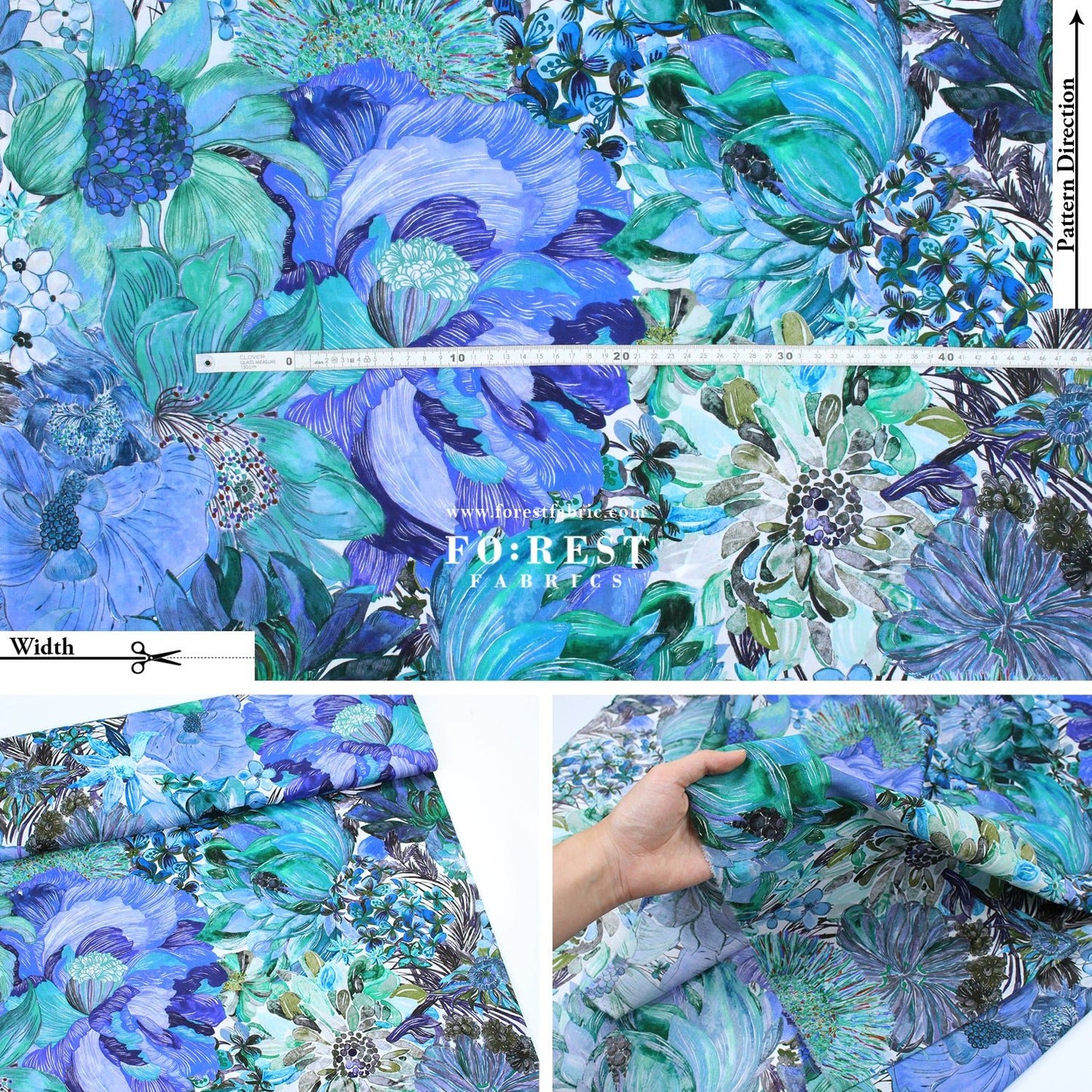 Liberty of London (Cotton Tana Lawn Fabric) - Marina Seaflower D - FO:REST Fabric 布恩堂Liberty fabrictana lawnjapanese fabricykk zipper