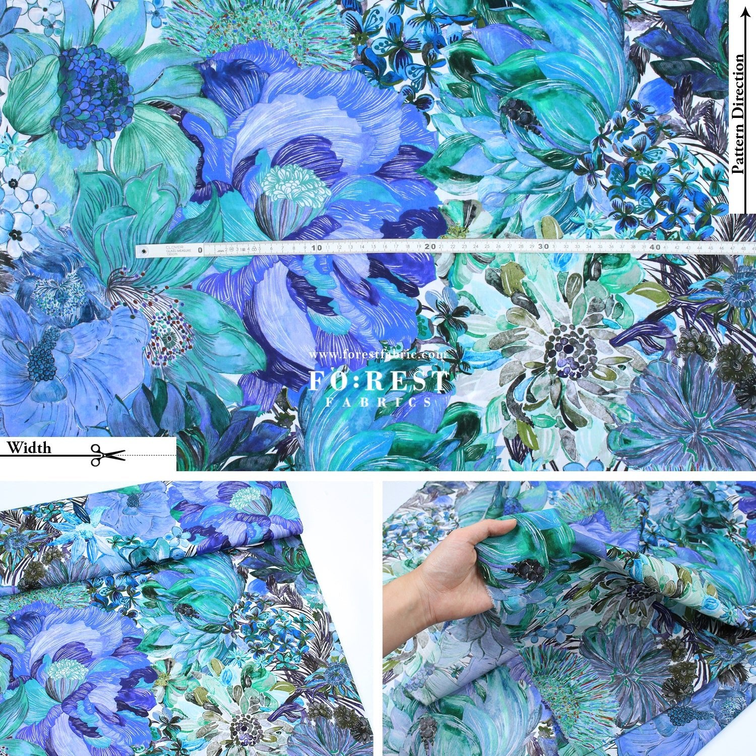 Liberty of London (Cotton Tana Lawn Fabric) - Marina Seaflower D - FO:REST Fabric 布恩堂Liberty fabrictana lawnjapanese fabricykk zipper