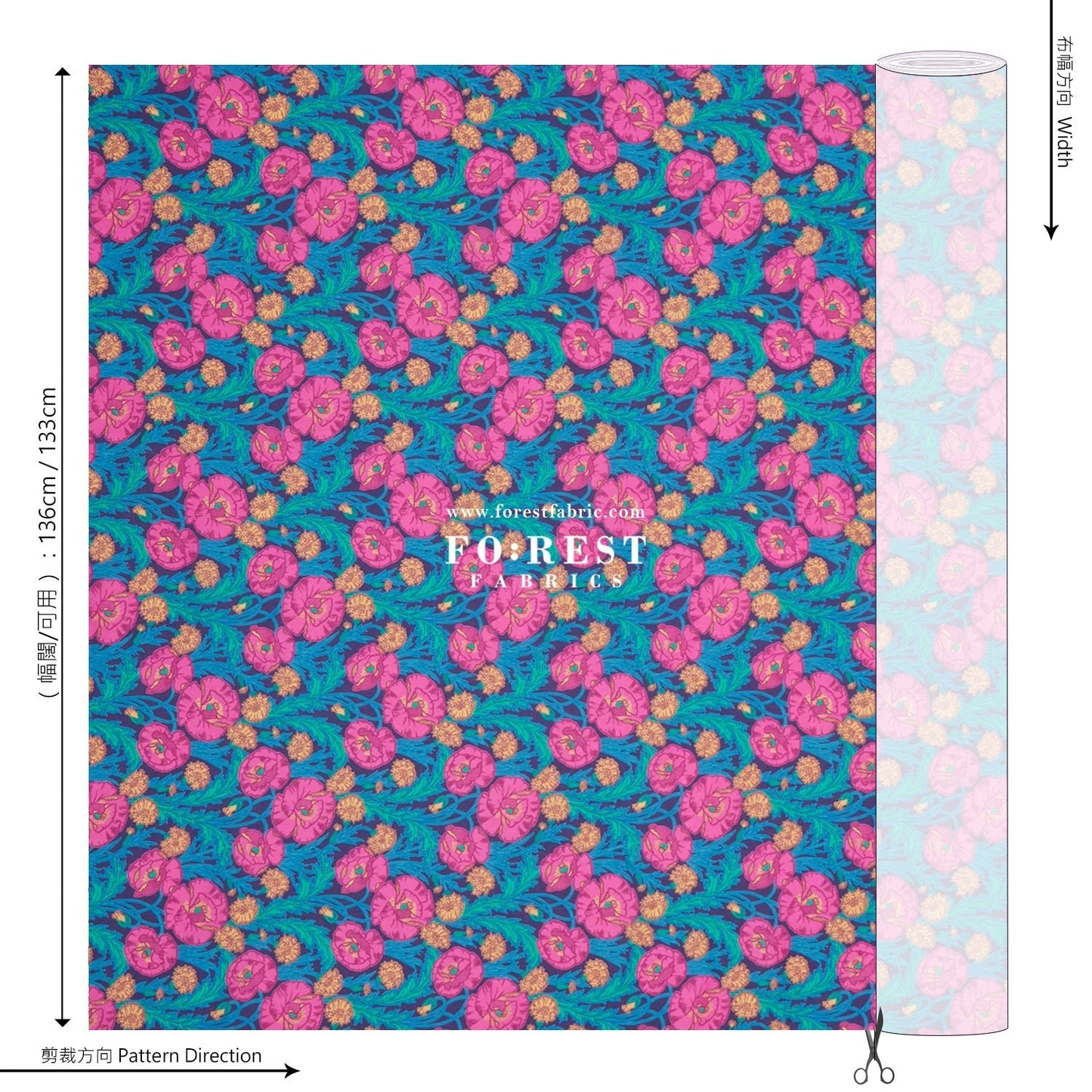 Liberty of London (Cotton Tana Lawn Fabric) - Maud's poseyA - FO:REST Fabric 布恩堂Liberty fabrictana lawnjapanese fabricykk zipper