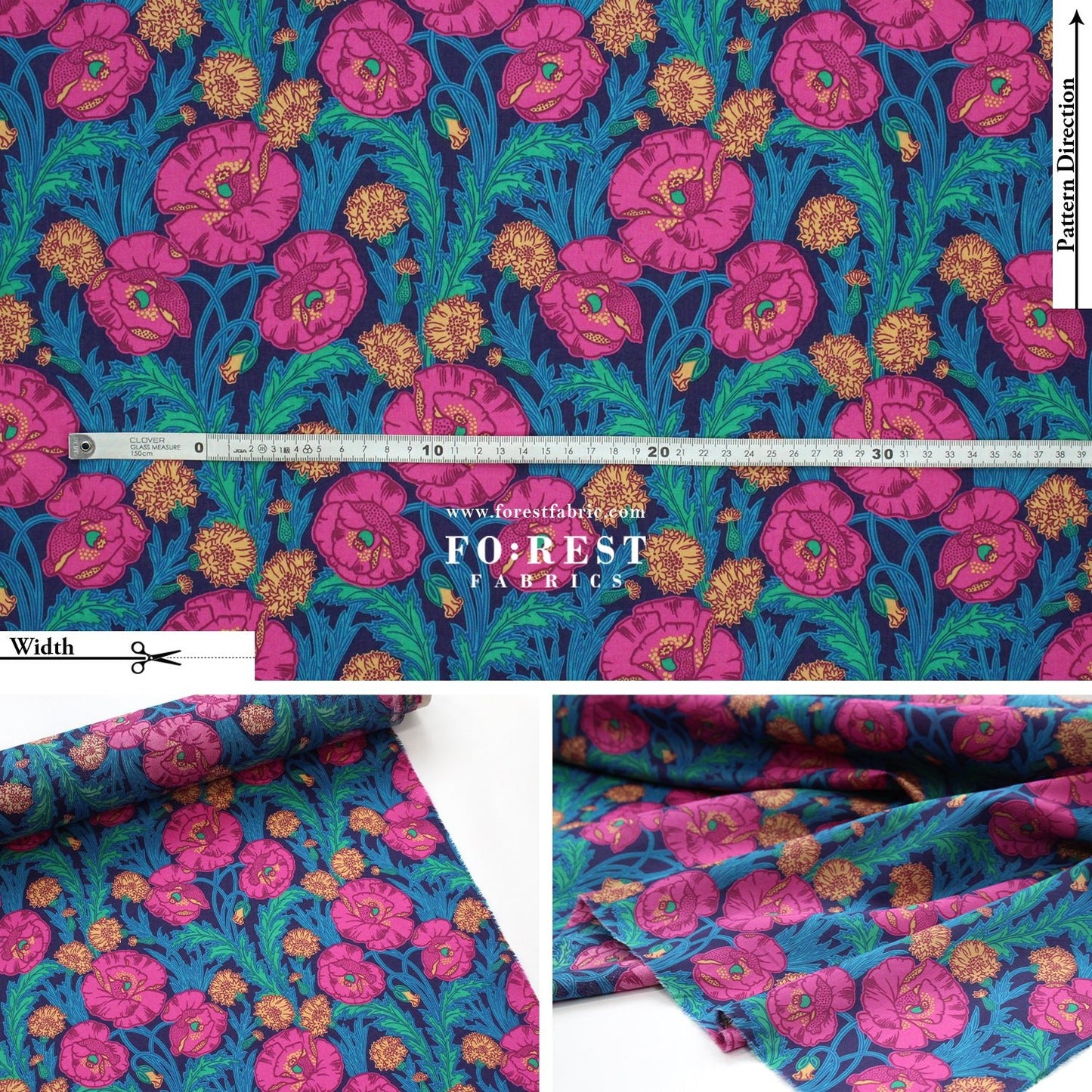 Liberty of London (Cotton Tana Lawn Fabric) - Maud's poseyA - FO:REST Fabric 布恩堂Liberty fabrictana lawnjapanese fabricykk zipper