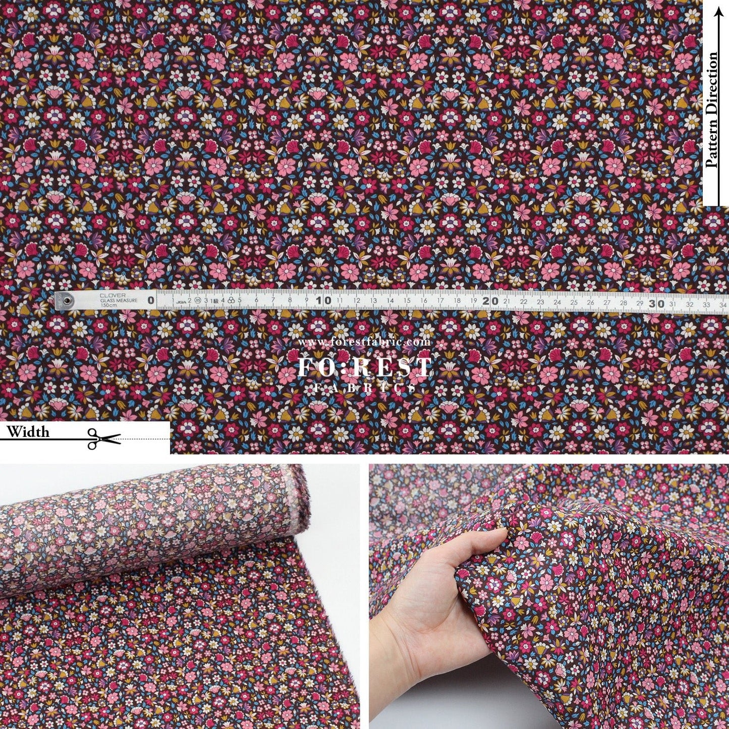 Liberty of London (Cotton Tana Lawn Fabric) - MEERA - FO:REST Fabric 布恩堂Liberty fabrictana lawnjapanese fabricykk zipper