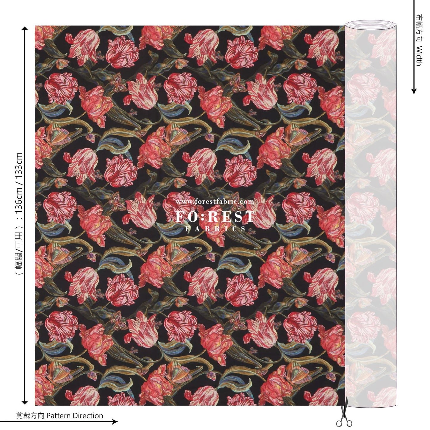 Liberty of London (Cotton Tana Lawn Fabric) - Midnight Sketch A - FO:REST Fabric 布恩堂Liberty fabrictana lawnjapanese fabricykk zipper