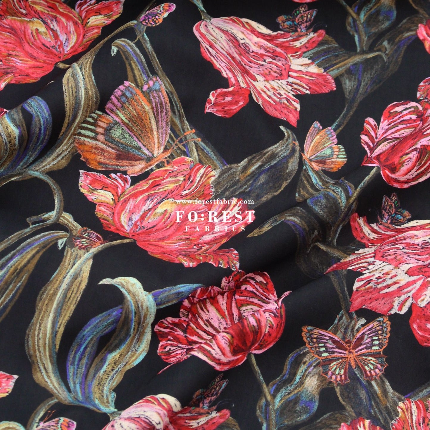 Liberty of London (Cotton Tana Lawn Fabric) - Midnight Sketch A - FO:REST Fabric 布恩堂Liberty fabrictana lawnjapanese fabricykk zipper