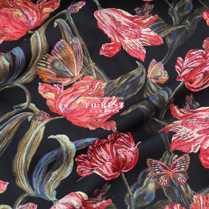 Liberty of London (Cotton Tana Lawn Fabric) - Midnight Sketch A - FO:REST Fabric 布恩堂Liberty fabrictana lawnjapanese fabricykk zipper