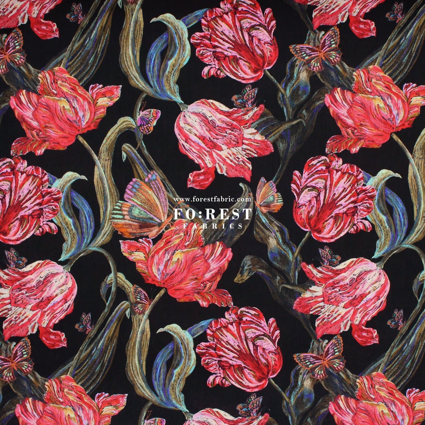 Liberty of London (Cotton Tana Lawn Fabric) - Midnight Sketch A - FO:REST Fabric 布恩堂Liberty fabrictana lawnjapanese fabricykk zipper