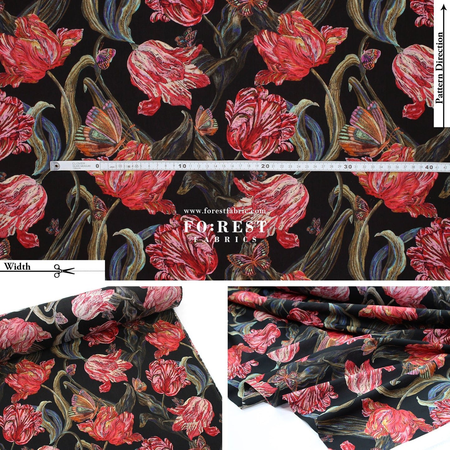 Liberty of London (Cotton Tana Lawn Fabric) - Midnight Sketch A - FO:REST Fabric 布恩堂Liberty fabrictana lawnjapanese fabricykk zipper