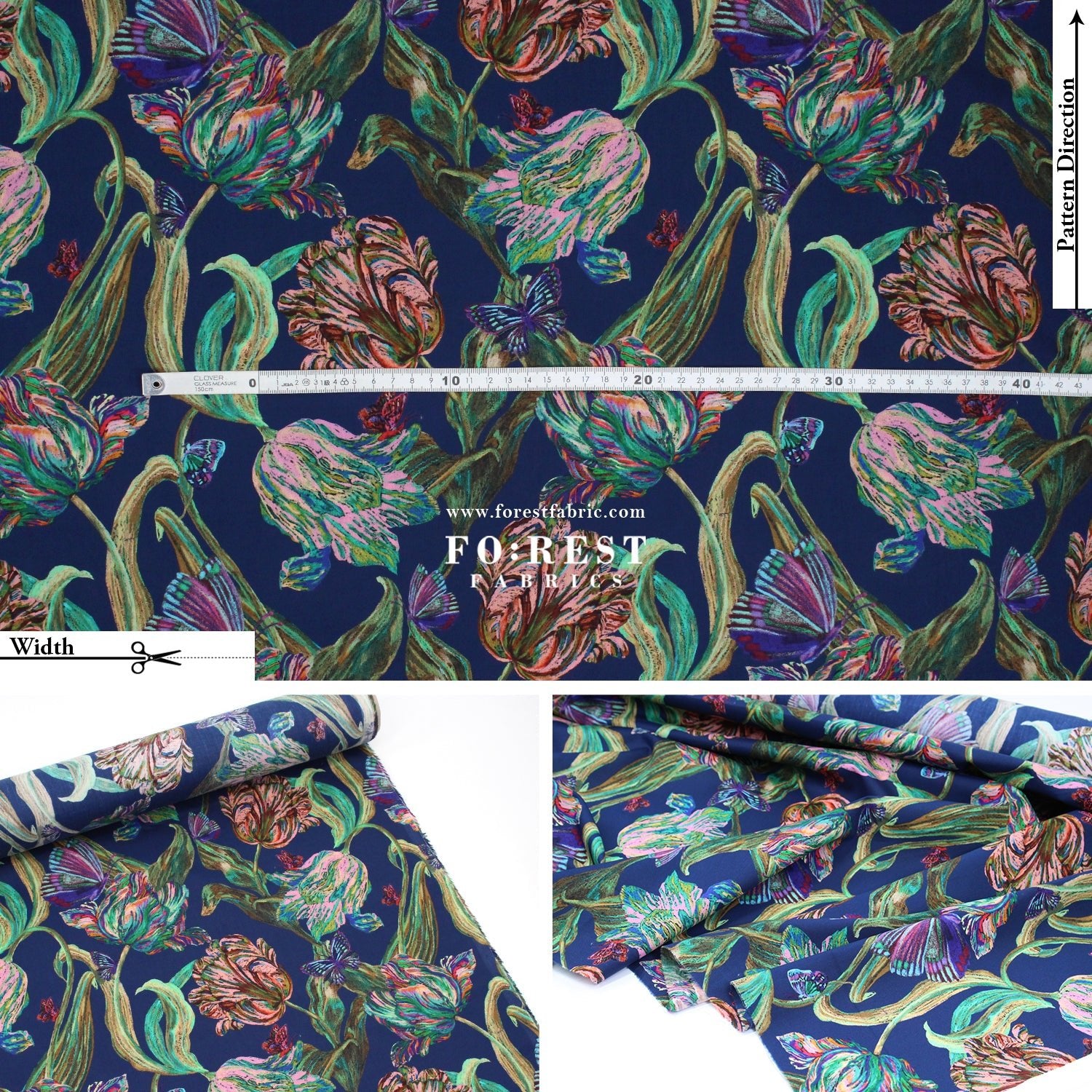 Liberty of London (Cotton Tana Lawn Fabric) - Midnight Sketch B - FO:REST Fabric 布恩堂Liberty fabrictana lawnjapanese fabricykk zipper