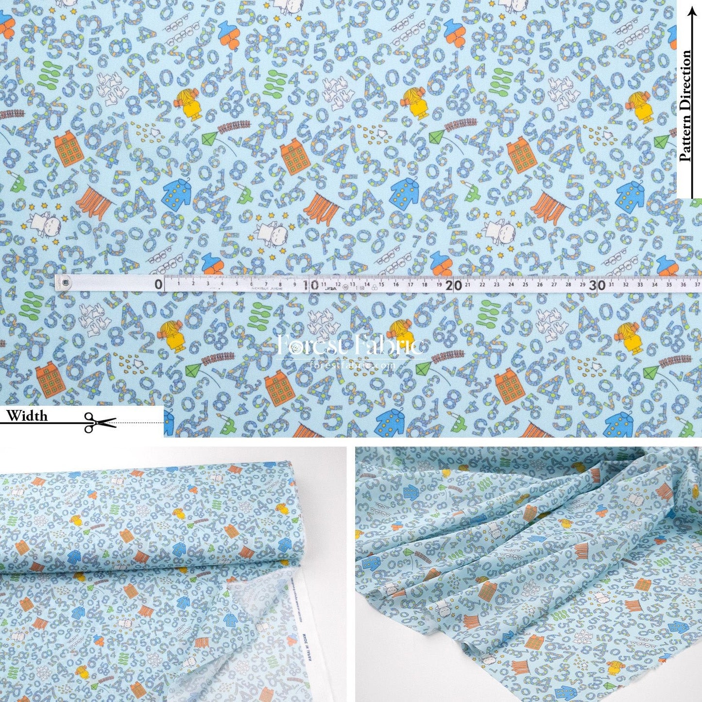 Liberty of London (Cotton Tana Lawn Fabric) - Miffy COUNTING - FO:REST Fabric 布恩堂Liberty fabrictana lawnjapanese fabricykk zipper