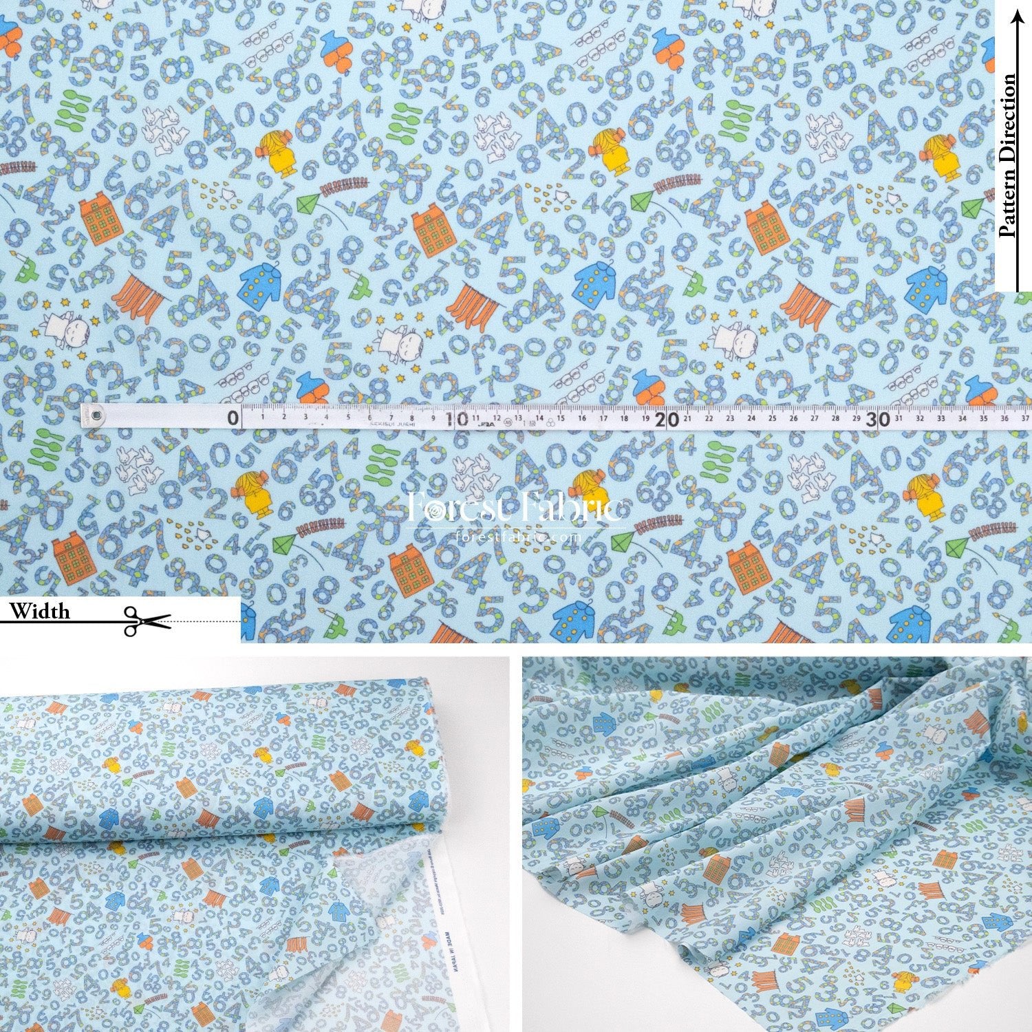 Liberty of London (Cotton Tana Lawn Fabric) - Miffy COUNTING - FO:REST Fabric 布恩堂Liberty fabrictana lawnjapanese fabricykk zipper