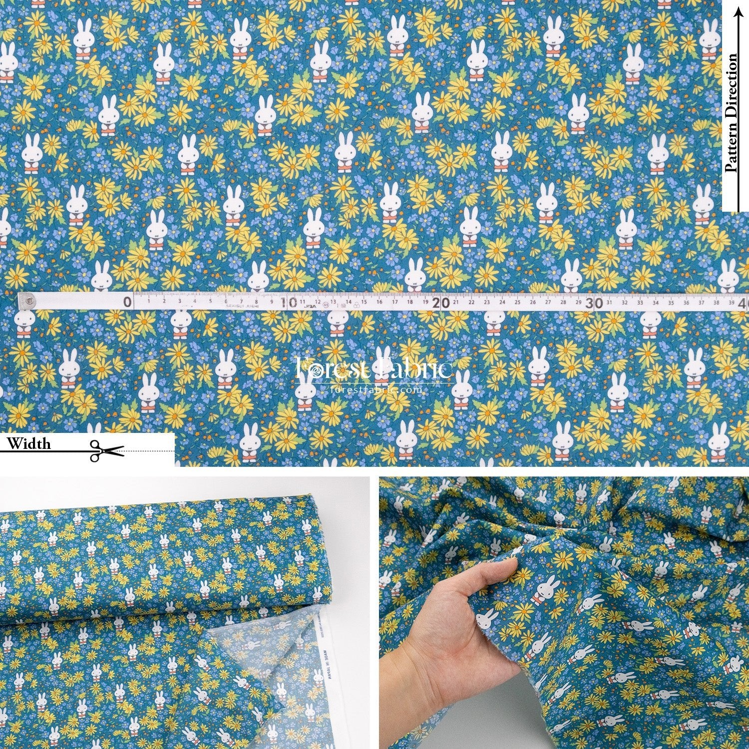 Liberty of London (Cotton Tana Lawn Fabric) - Miffy PRAIRIE DAY - FO:REST Fabric 布恩堂Liberty fabrictana lawnjapanese fabricykk zipper