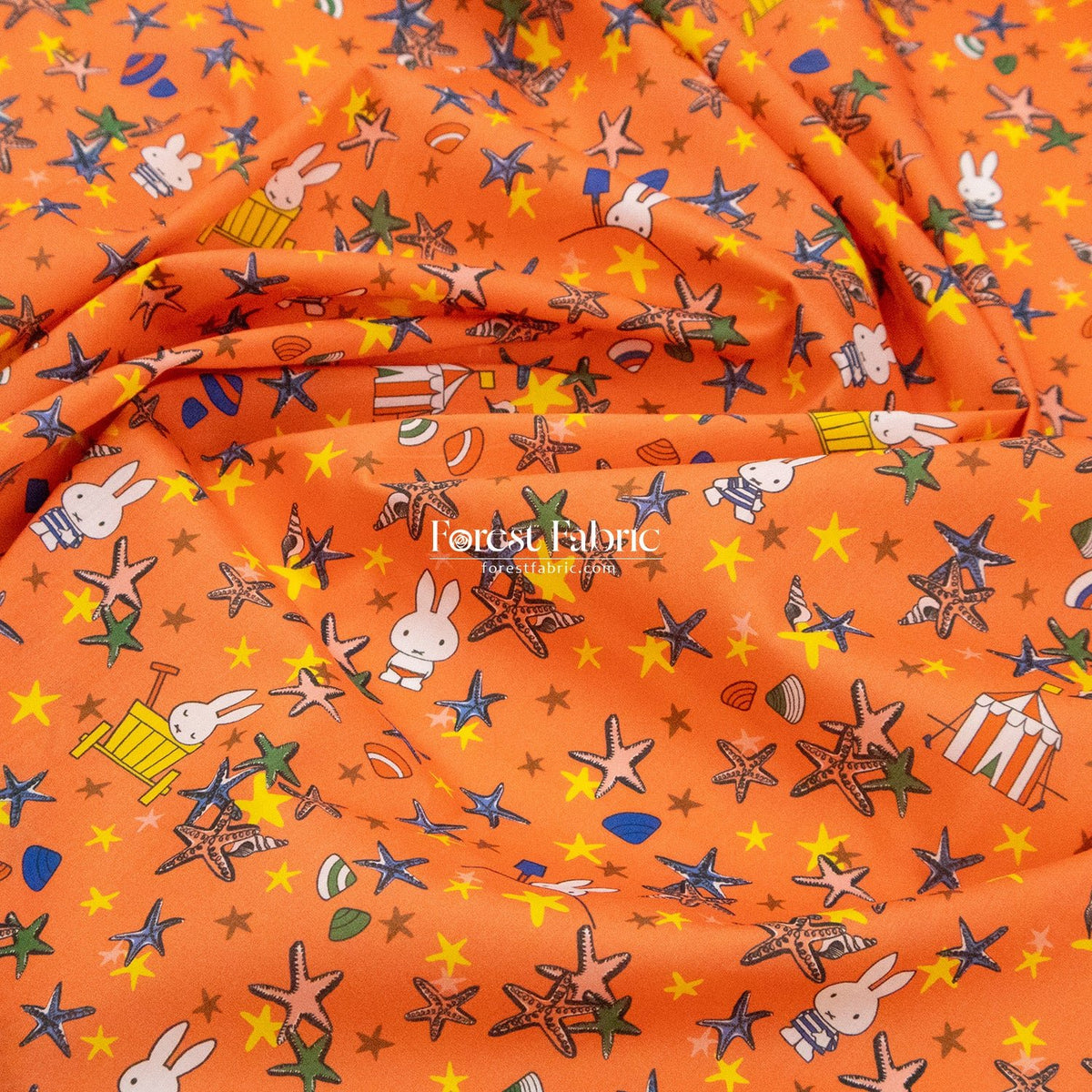 Liberty of London (Cotton Tana Lawn Fabric) - Miffy SEASIDE ESCAPE - FO:REST Fabric 布恩堂Liberty fabrictana lawnjapanese fabricykk zipper