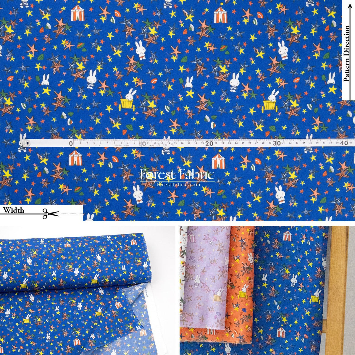 Liberty of London (Cotton Tana Lawn Fabric) - Miffy SEASIDE ESCAPE - FO:REST Fabric 布恩堂Liberty fabrictana lawnjapanese fabricykk zipper