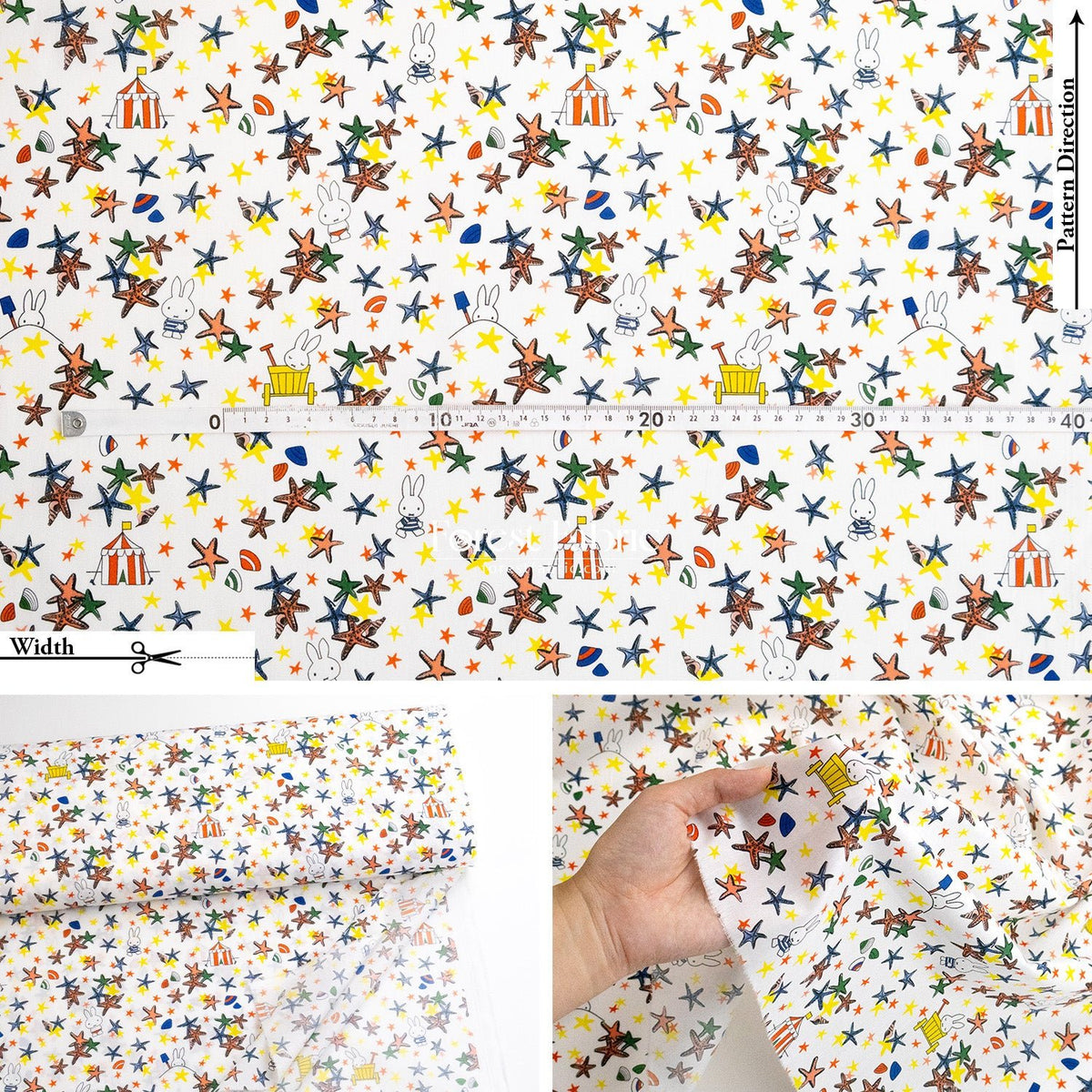 Liberty of London (Cotton Tana Lawn Fabric) - Miffy SEASIDE ESCAPE - FO:REST Fabric 布恩堂Liberty fabrictana lawnjapanese fabricykk zipper