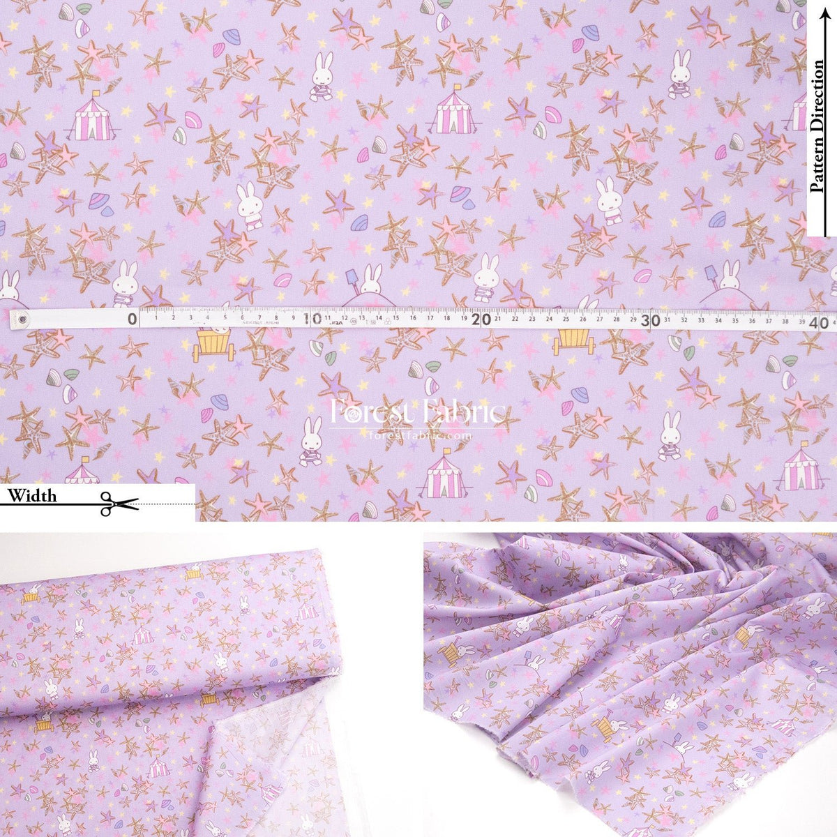 Liberty of London (Cotton Tana Lawn Fabric) - Miffy SEASIDE ESCAPE - FO:REST Fabric 布恩堂Liberty fabrictana lawnjapanese fabricykk zipper