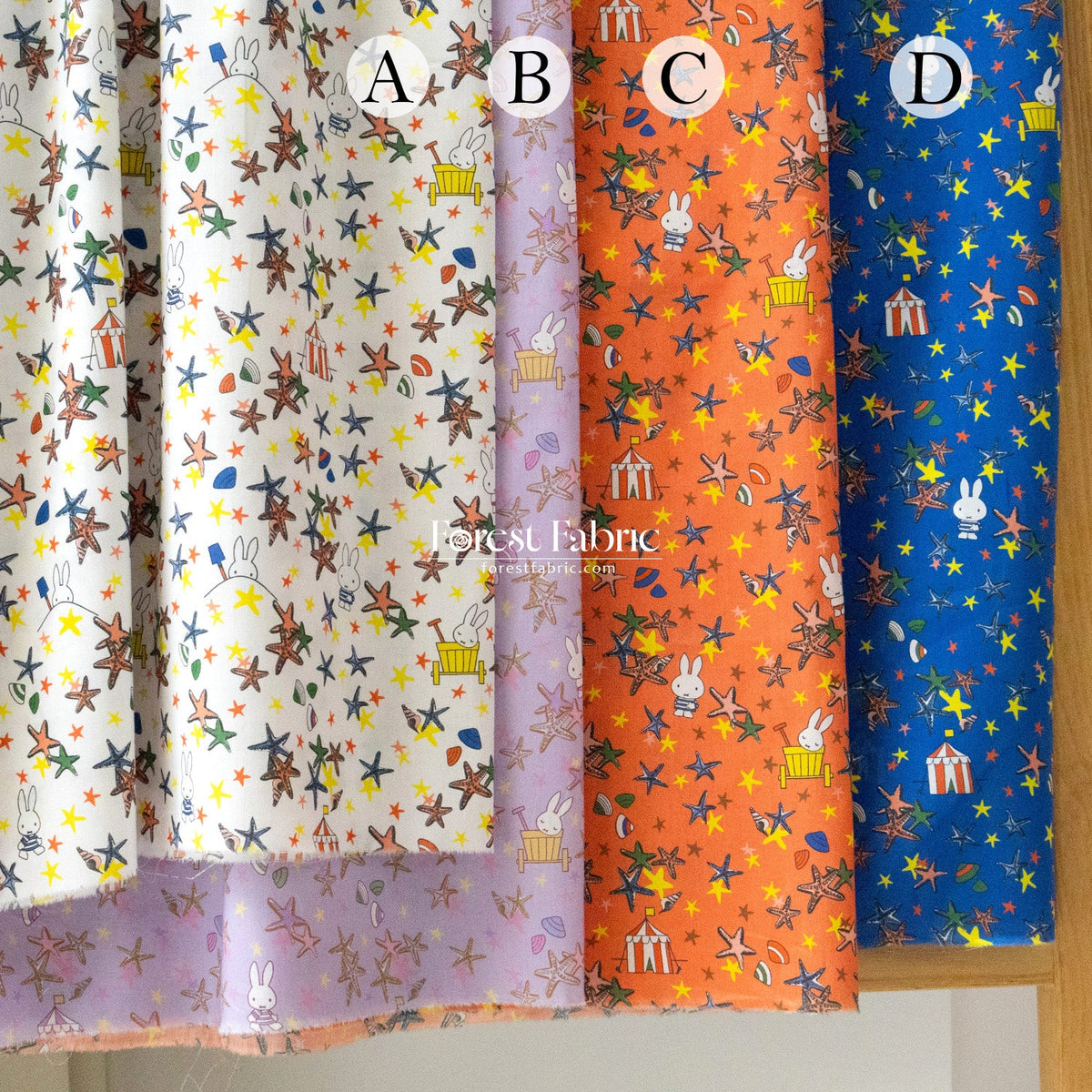 Liberty of London (Cotton Tana Lawn Fabric) - Miffy SEASIDE ESCAPE - FO:REST Fabric 布恩堂Liberty fabrictana lawnjapanese fabricykk zipper