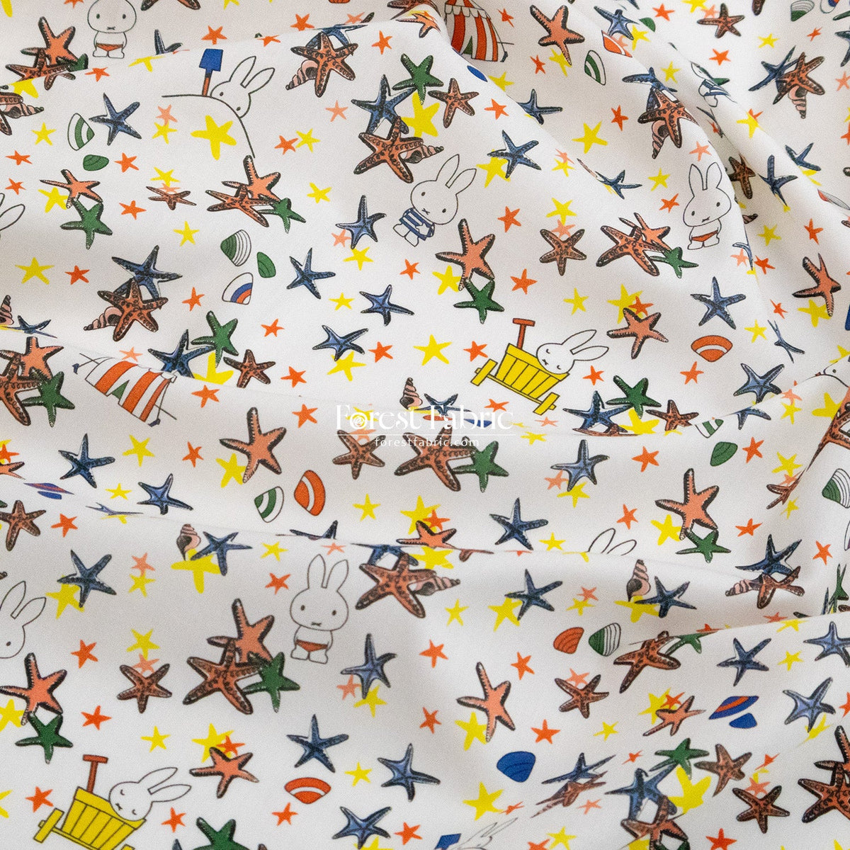 Liberty of London (Cotton Tana Lawn Fabric) - Miffy SEASIDE ESCAPE - FO:REST Fabric 布恩堂Liberty fabrictana lawnjapanese fabricykk zipper