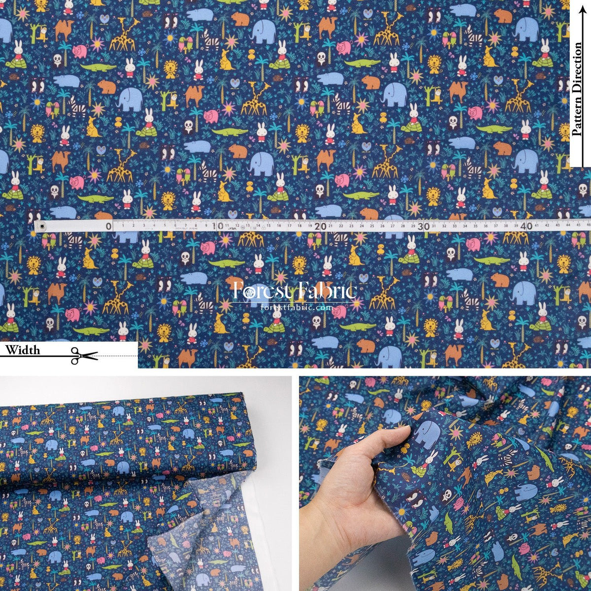 Liberty of London (Cotton Tana Lawn Fabric) - Miffy ZOOLOGY - FO:REST Fabric 布恩堂Liberty fabrictana lawnjapanese fabricykk zipper