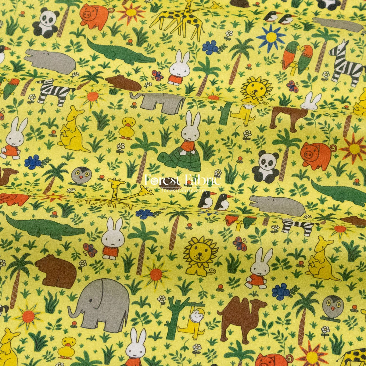 Liberty of London (Cotton Tana Lawn Fabric) - Miffy ZOOLOGY - FO:REST Fabric 布恩堂Liberty fabrictana lawnjapanese fabricykk zipper