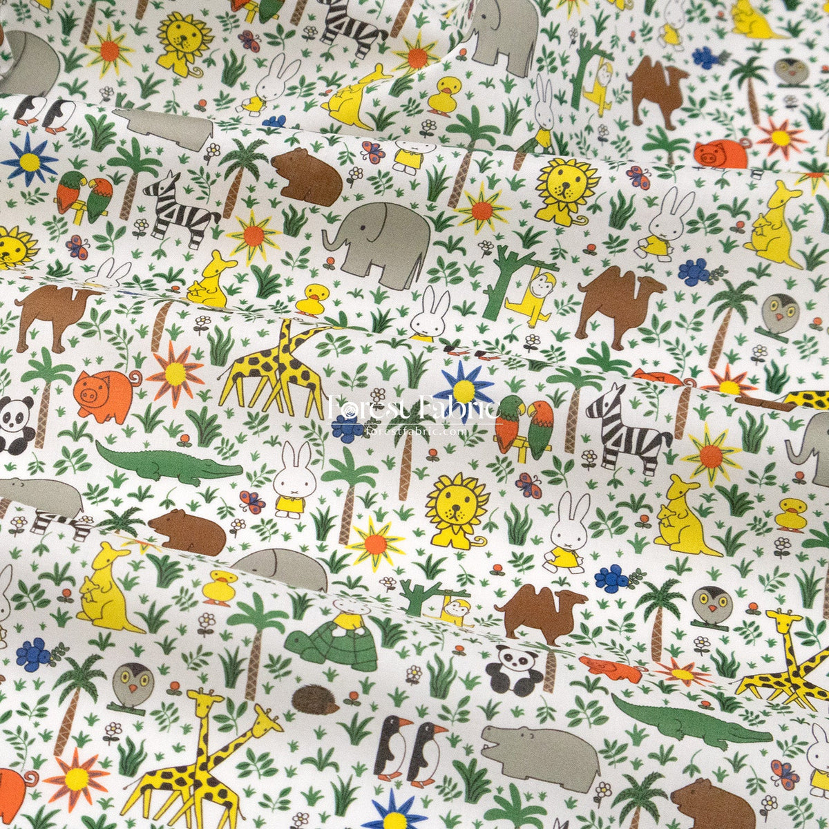 Liberty of London (Cotton Tana Lawn Fabric) - Miffy ZOOLOGY - FO:REST Fabric 布恩堂Liberty fabrictana lawnjapanese fabricykk zipper