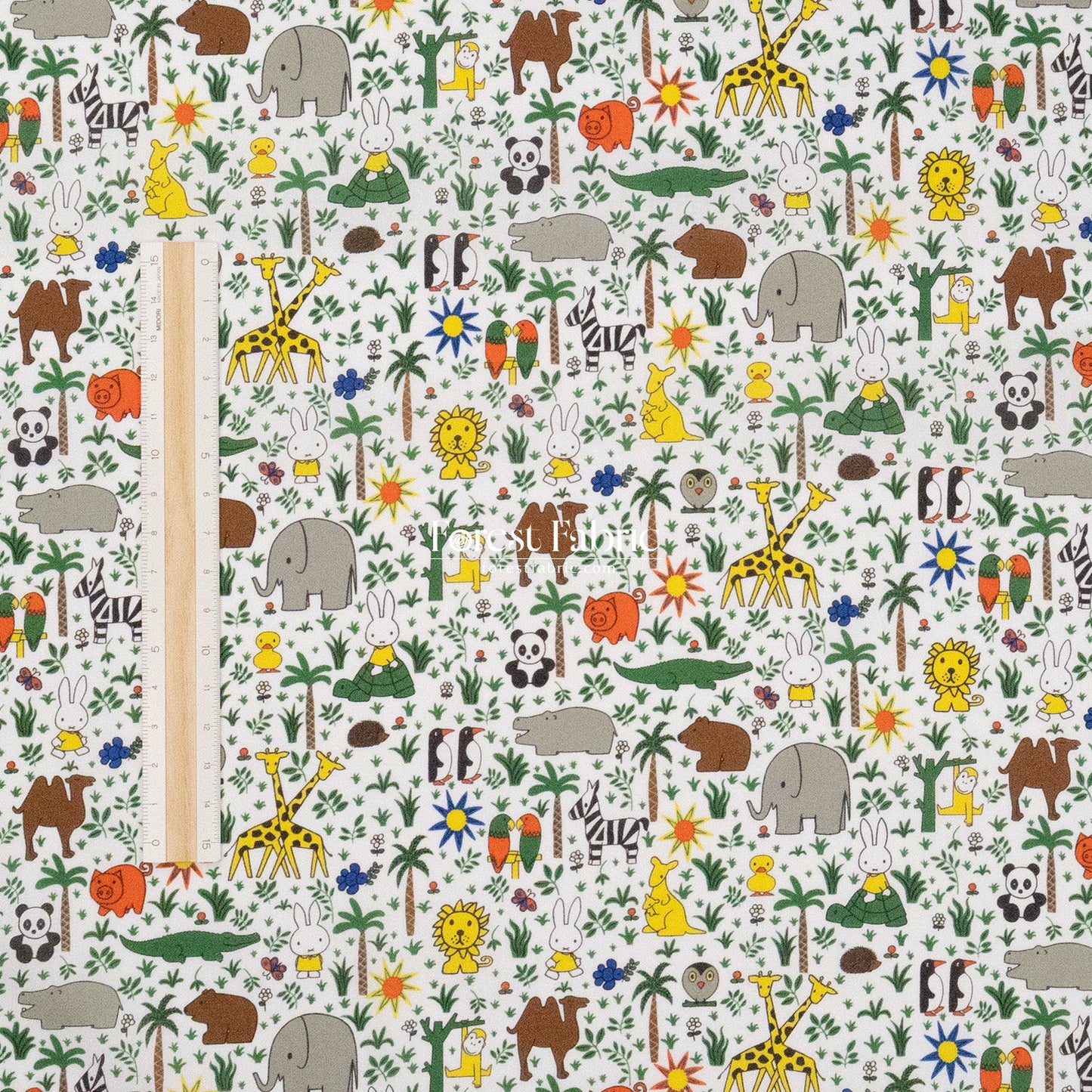 Liberty of London (Cotton Tana Lawn Fabric) - Miffy ZOOLOGY - FO:REST Fabric 布恩堂Liberty fabrictana lawnjapanese fabricykk zipper