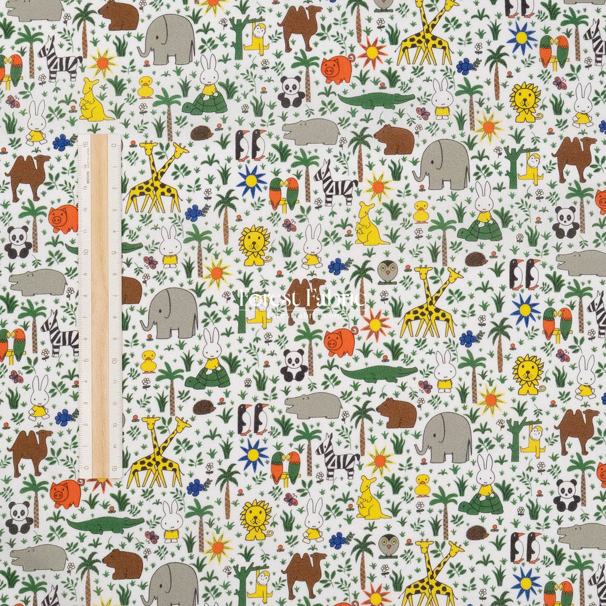 Liberty of London (Cotton Tana Lawn Fabric) - Miffy ZOOLOGY - FO:REST Fabric 布恩堂Liberty fabrictana lawnjapanese fabricykk zipper